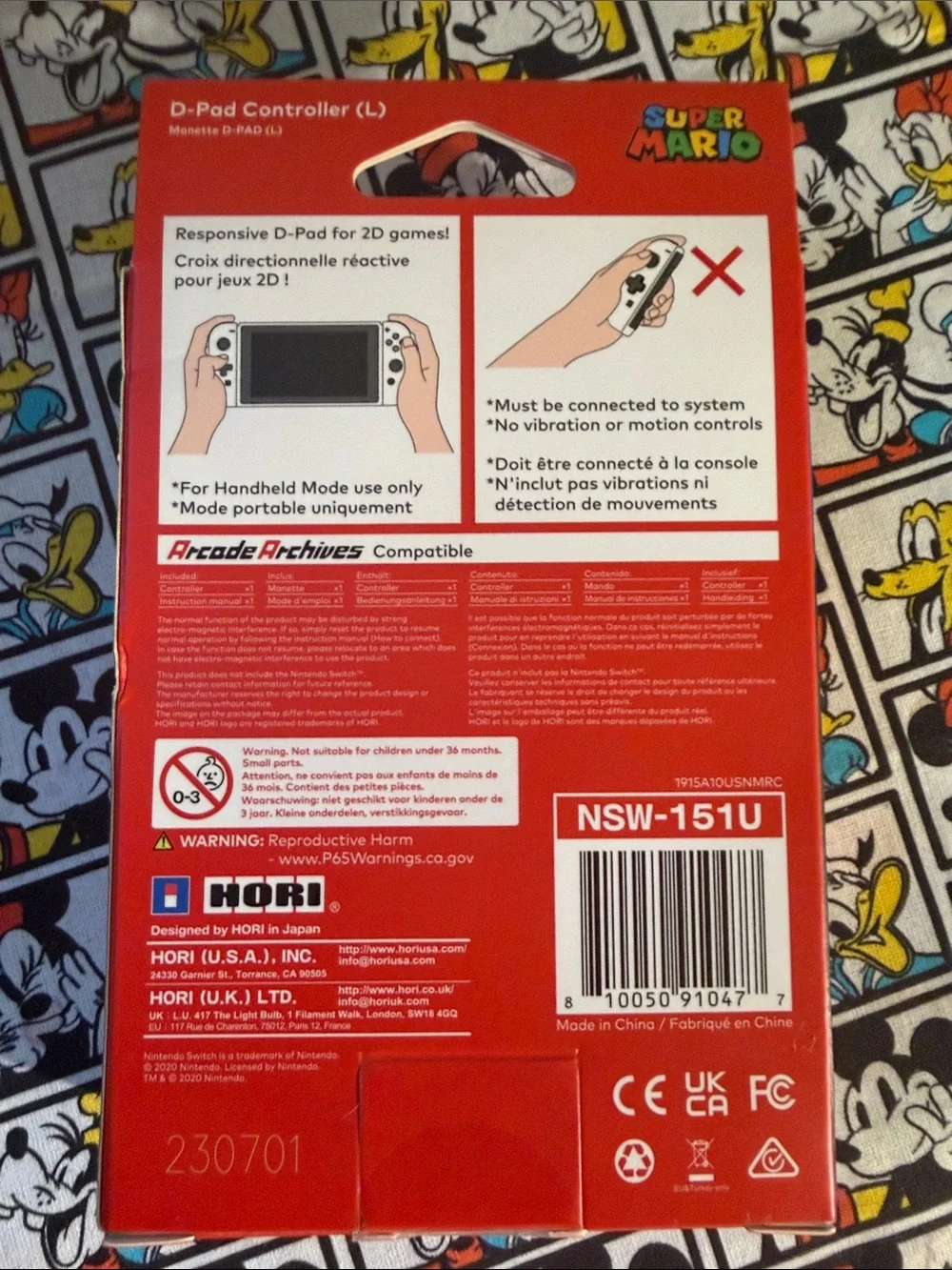 Nintendo Super Mario Red Left D-Pad Controller for Switch HORI Nintendo New